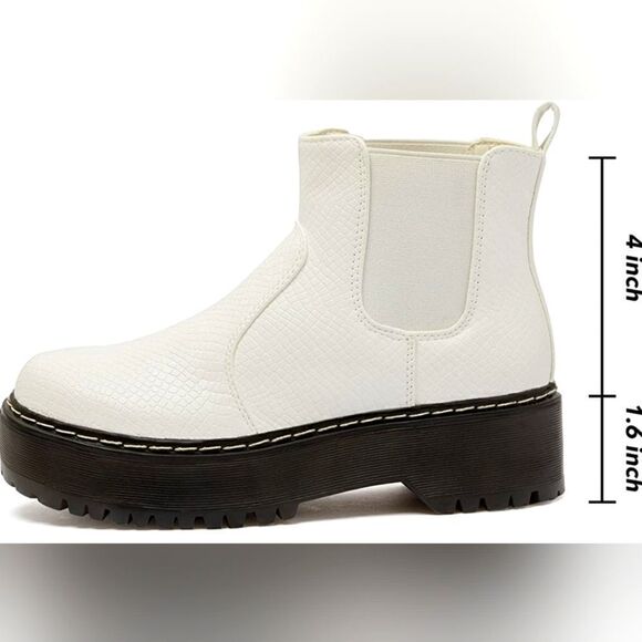 (14-3772) Katliu Women's Platform Ankle Boots Chelsea Sz 10 - Picture 3 of 12